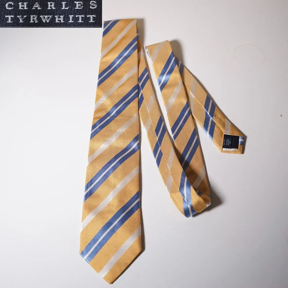 Charles Tyrwhitt Tie Yellow Diagonal Stripe
